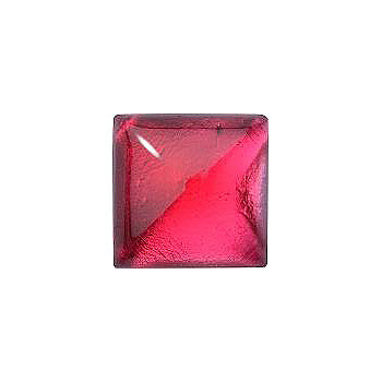 Square Cabochons Flat Back Crystal Glass Stone, Pink 16 With Silver (901590-K), Czech Republic