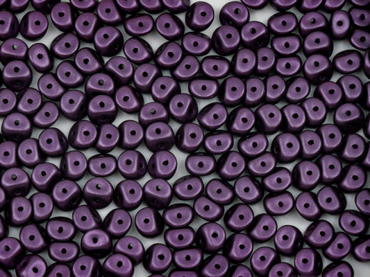 Es-o 2-hole round beads (like SuperDuo) Pastel Bordeaux (25032), Glass, Czech Republic