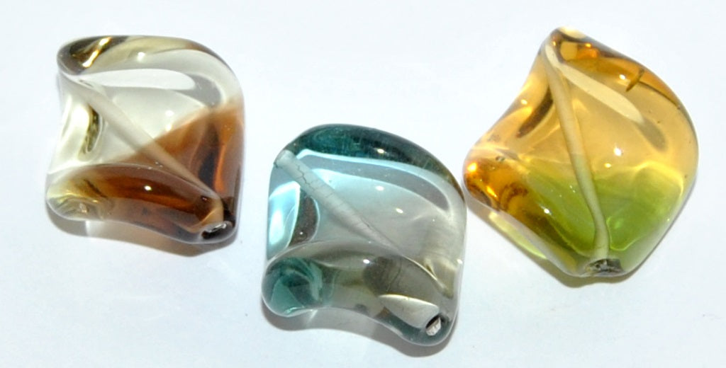 Leaf Lampwork Glass Handmade Beads, (T), Glass, Czech Republic