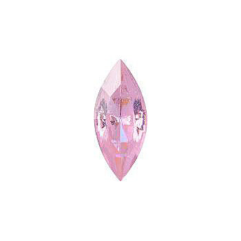 Navette Faceted Pointed Back (Doublets) Crystal Glass Stone, Pink 12 Transparent With Ab (70200-L-Abb), Czech Republic