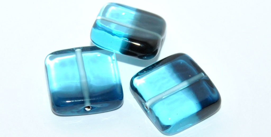 Czech Glass Hand Made Square Lampwork Beads, (L), Glass, Czech Republic