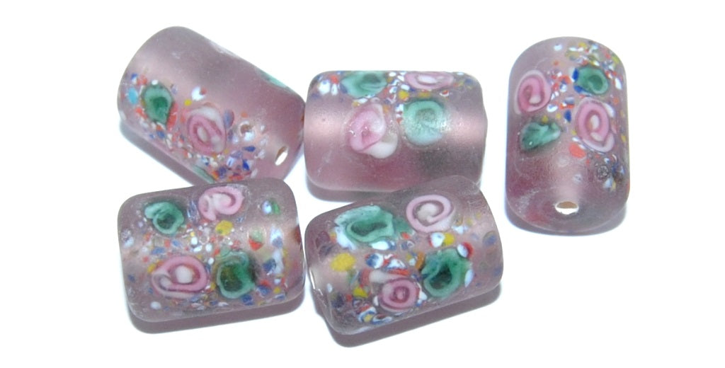 Czech Glass Hand Made Roller Tube Lampwork Beads, (F), Glass, Czech Republic