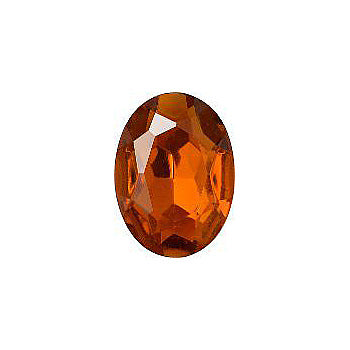 Oval Faceted Pointed Back (Doublets) Crystal Glass Stone, Orange 5 Transparent With Ab (10070-Abb), Czech Republic