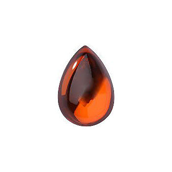 Pear Cabochons Flat Back Crystal Glass Stone, Orange 5 Transparent With Aluminium (900300-Al), Czech Republic