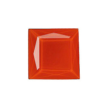 Square Faceted Pointed Back (Doublets) Crystal Glass Stone, Orange 4 Colours 69 (69327), Czech Republic