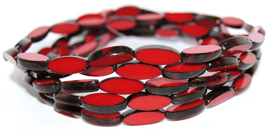 Table Cut Oval Boat Beads, 93200B Travertin (93200B 86800), Glass, Czech Republic
