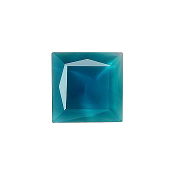 Square Faceted Pointed Back (Doublets) Crystal Glass Stone, Aqua Blue 11 Milky Colours (04030-60070-K), Czech Republic