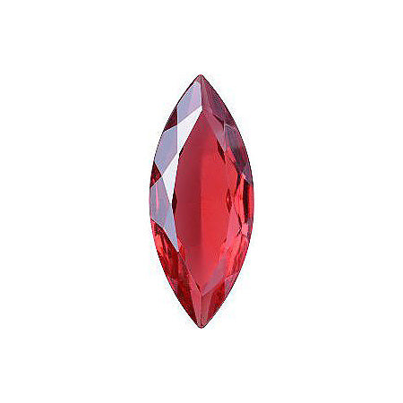 Navette Faceted Pointed Back (Doublets) Crystal Glass Stone, Red 1 Transparent With Blue Hematite (70150-K-Bh), Czech Republic
