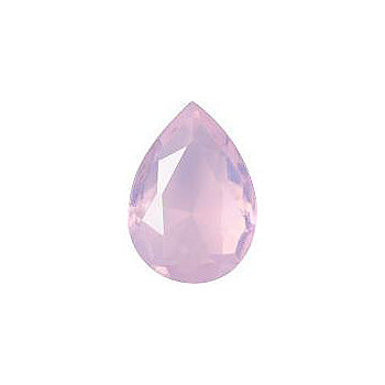 Pear Faceted Pointed Back (Doublets) Crystal Glass Stone, Pink 16 Milky Colours (Milky-Pink), Czech Republic