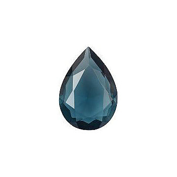 Pear Faceted Pointed Back (Doublets) Crystal Glass Stone, Blue 13 Transparent (30330-L), Czech Republic