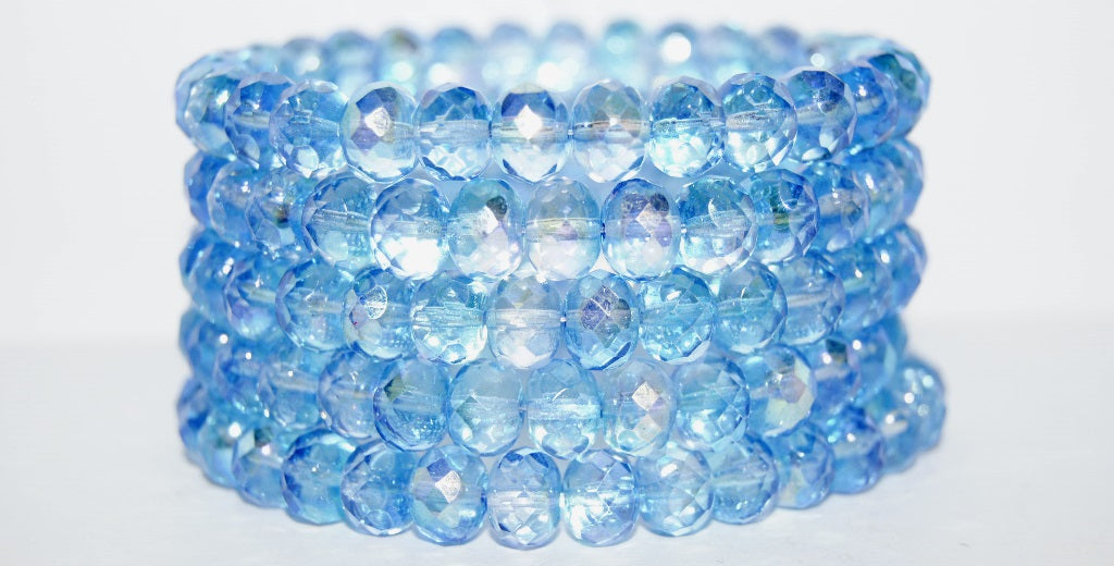 Faceted Special Cut Rondelle Fire Polished Beads, 48112 (48112), Glass, Czech Republic