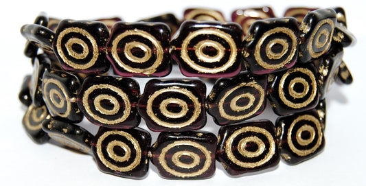 Spiral Turtle Pressed Glass Beads, Transparent Amethyst 54202 (20080 54202), Glass, Czech Republic