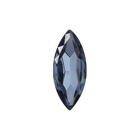 Navette Faceted Pointed Back (Doublets) Crystal Glass Stone, Blue 13 Transparent With Aluminium (40020-K-Al), Czech Republic