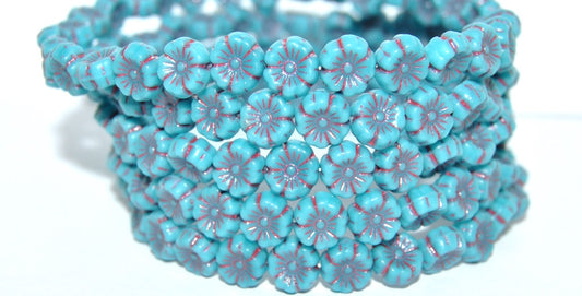 Hawaii Flower Pressed Glass Beads, (63900 43808), Glass, Czech Republic