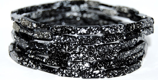 Table Cut Rectangle Beads, Black 94400 (23980 94400), Glass, Czech Republic