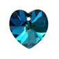 SWAROVSKI ELEMENTS pendant HEART 6228 crystal stone with hole Crystal Bermuda Blue Glass Austria