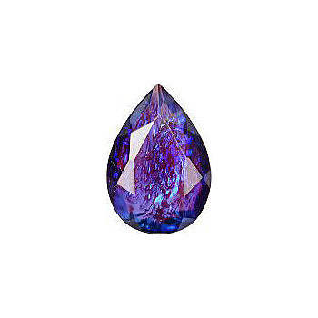 Pear Faceted Pointed Back (Doublets) Crystal Glass Stone, Violet 20 Mexico Opals (Mex-19), Czech Republic