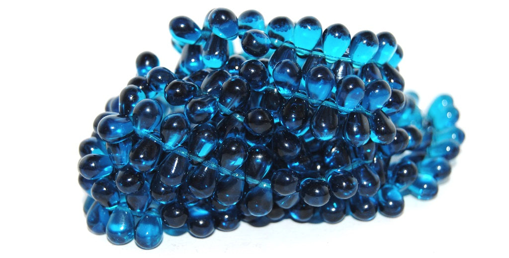 Pear Drop Pressed Glass Beads, 60070 (60070), Glass, Czech Republic