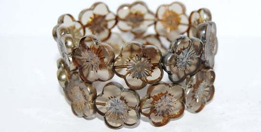 Table Cut Flower Beads Hibiscus, (40020 43400), Glass, Czech Republic