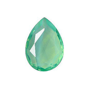 Pear Faceted Pointed Back (Doublets) Crystal Glass Stone, Light Green 1 Milky Colours (Milky-Green), Czech Republic