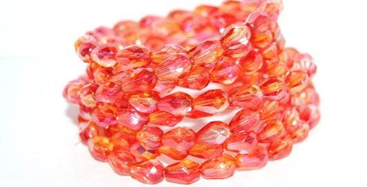 Cut Fire Polished Faceted Drop Pear Glass Beads, Crystal 48109 (30 48109), Glass, Czech Republic