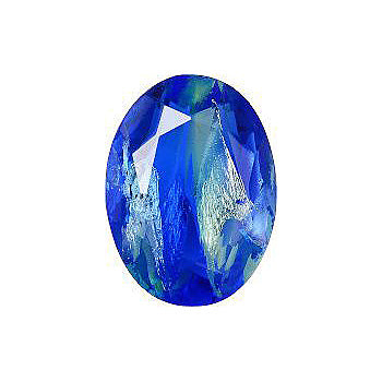 Oval Faceted Pointed Back (Doublets) Crystal Glass Stone, Blue 14 Multicolours (95303), Czech Republic
