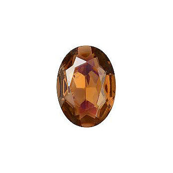 Oval Faceted Pointed Back (Doublets) Crystal Glass Stone, Brown 1 Transparent With Ab (10210-Abb), Czech Republic