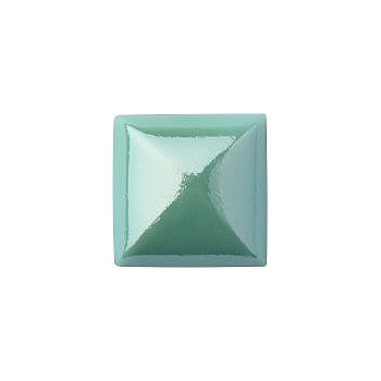 Square Cabochons Flat Back Crystal Glass Stone, Turquoise 5 Opaque With Honey (63120-Ho), Czech Republic