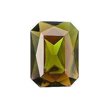 Octagon Faceted Pointed Back (Doublets) Crystal Glass Stone, Green 3 Transparent With Ab (50280-Abb), Czech Republic