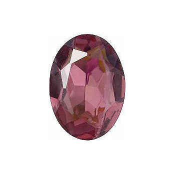 Oval Faceted Pointed Back (Doublets) Crystal Glass Stone, Violet 5 Transparent With Ab (20020-Abb), Czech Republic