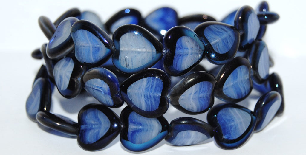 Table Cut Heart Beads, (8601 29900), Glass, Czech Republic