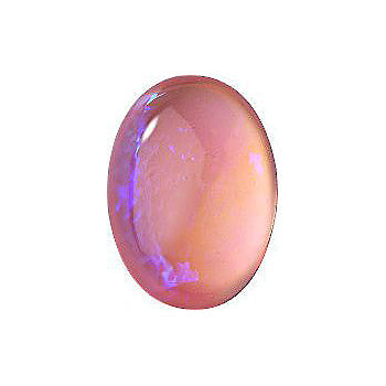 Oval Cabochons Flat Back Crystal Glass Stone, Pink 19 Mexico Opals (Mex-8), Czech Republic