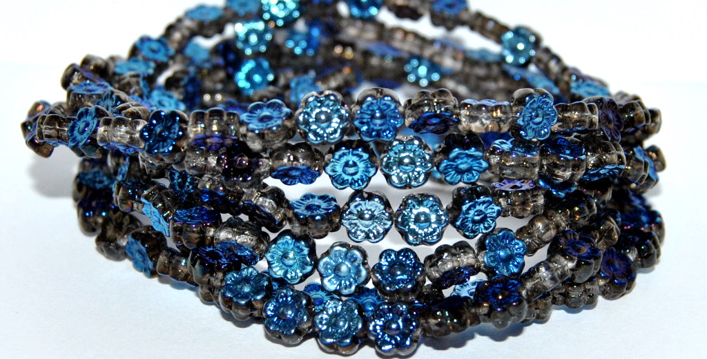 Hawaii Flower Pressed Glass Beads, (40020 29900), Glass, Czech Republic