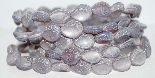 Tear Oval Pressed Glass Beads, (21350 54201), Glass, Czech Republic