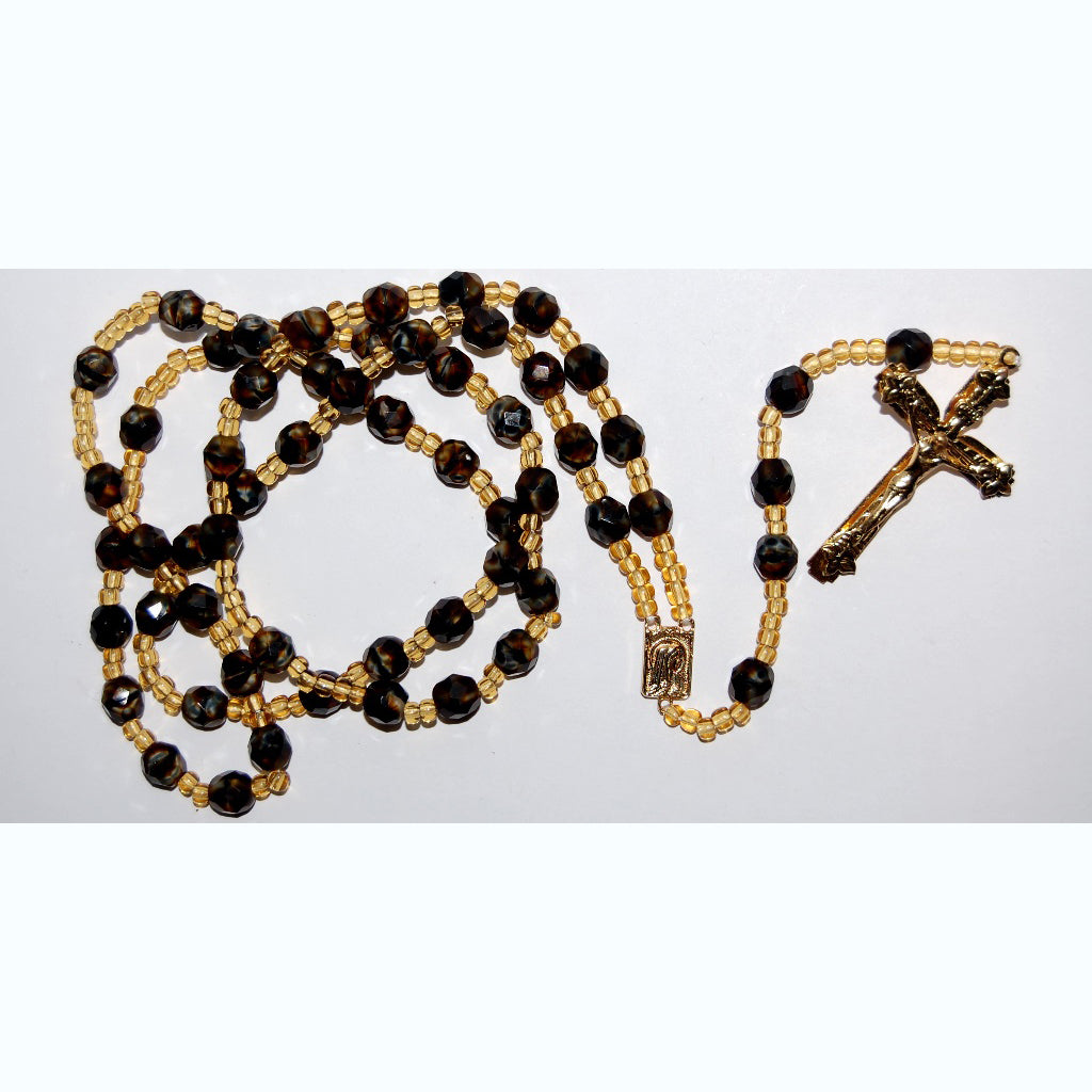 Rosaries With Czech Glass Beads And Methal Cross, 8 mm (R290810-A)