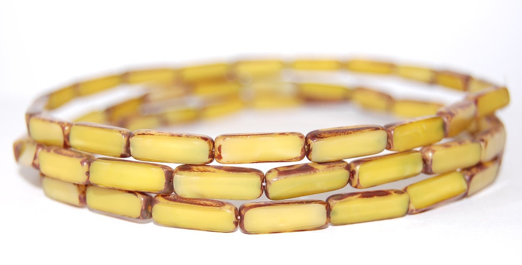 Table Cut Rectangle Beads, 84040 Travertin Mat (84040 86800 Mat), Glass, Czech Republic