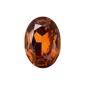 Oval Faceted Pointed Back (Doublets) Crystal Glass Stone, Orange 3 Transparent With Aluminium (10080-Al), Czech Republic
