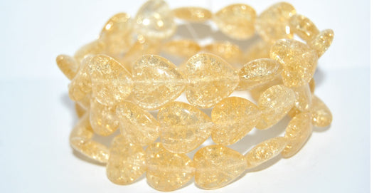 Heart Pressed Glass Beads, (10020 Crack), Glass, Czech Republic