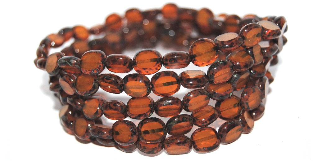 Table Cut Round Candy Beads, (81240 8666), Glass, Czech Republic