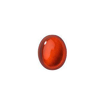 Oval Cabochons Flat Back Crystal Glass Stone, Orange 5 With Silver (90049), Czech Republic