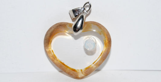 Table Cut Heart Beads Pendant, Pp Crystal 43400 (Pp 30 43400), Glass, Czech Republic