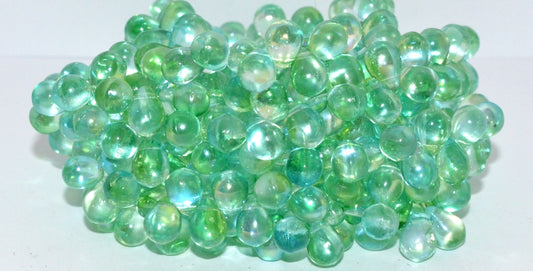Pear Drop Pressed Glass Beads, Crystal 48110 (30 48110), Glass, Czech Republic