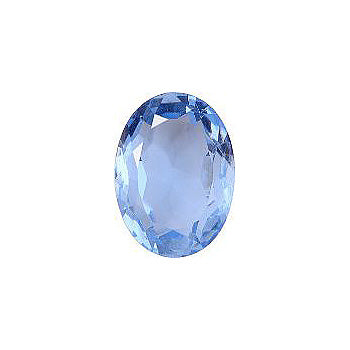Oval Faceted Pointed Back (Doublets) Crystal Glass Stone, Aqua Blue 8 Transparent (30010), Czech Republic