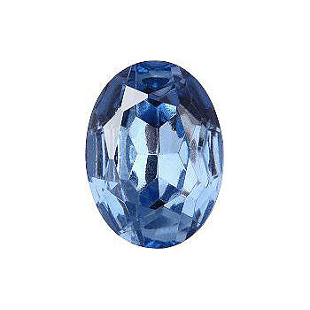 Oval Faceted Pointed Back (Doublets) Crystal Glass Stone, Aqua Blue 7 Transparent With Aluminium (30010-Al), Czech Republic