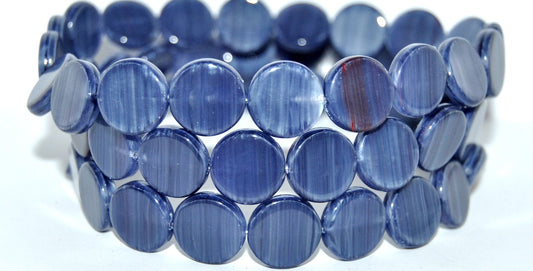 Flat Round Coin Pressed Glass Beads, 33070300 (33070300), Glass, Czech Republic