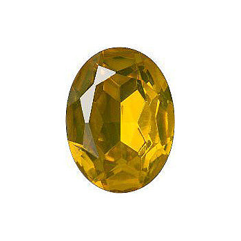 Oval Faceted Pointed Back (Doublets) Crystal Glass Stone, Yellow 7 Transparent With Aluminium (80040-Al), Czech Republic