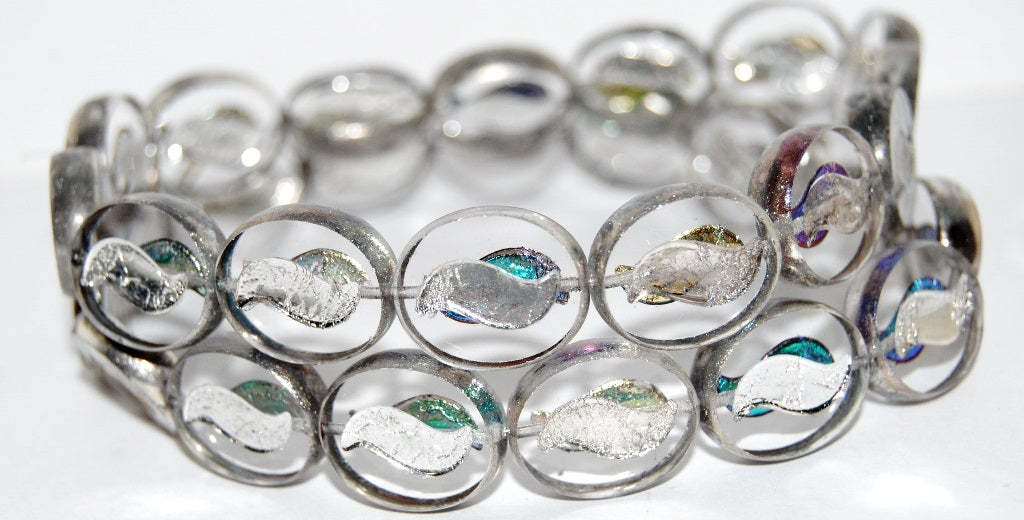 Table Cut Oval Beads With Tilda, Crystal 30510 (30 30510), Glass, Czech Republic