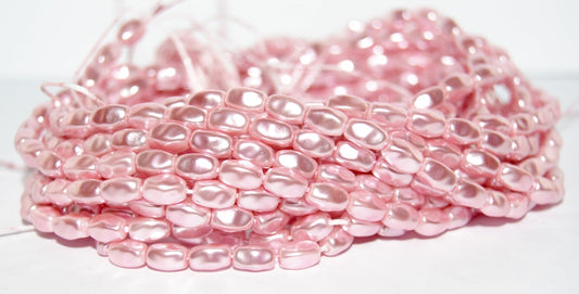 Olive Oval Pressed Glass Beads, 70475 (70475), Glass, Czech Republic