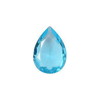 Pear Faceted Pointed Back (Doublets) Crystal Glass Stone, Aqua Blue 13 Transparent (60020), Czech Republic