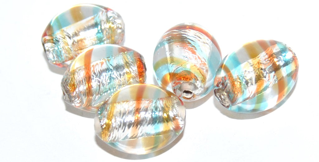 Oval Lampwork Glass Handmade Beads, (E), Glass, Czech Republic